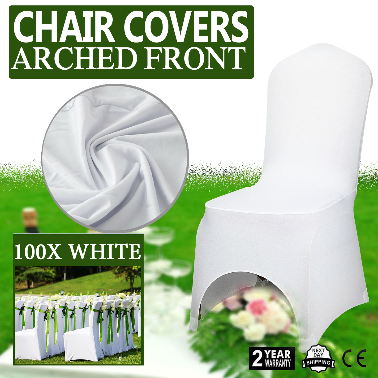 100pcs Spandex Stretch Chair Covers White For Wedding Party