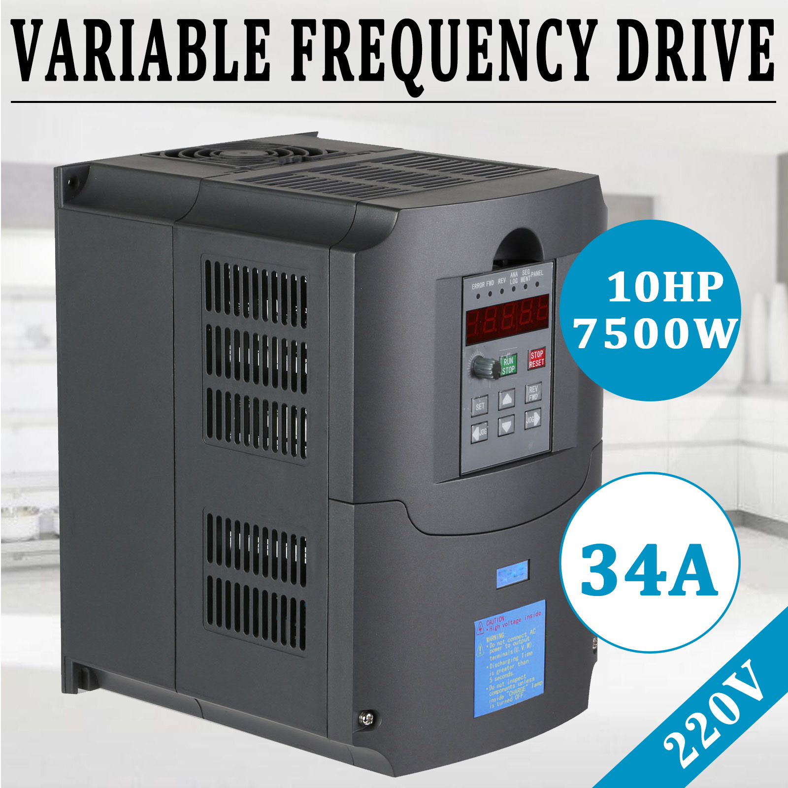 10HP 7.5KW 34A Variable Frequency Drive Inverter CNC VFD HVAC Single To 3 Phase 634458540049 eBay