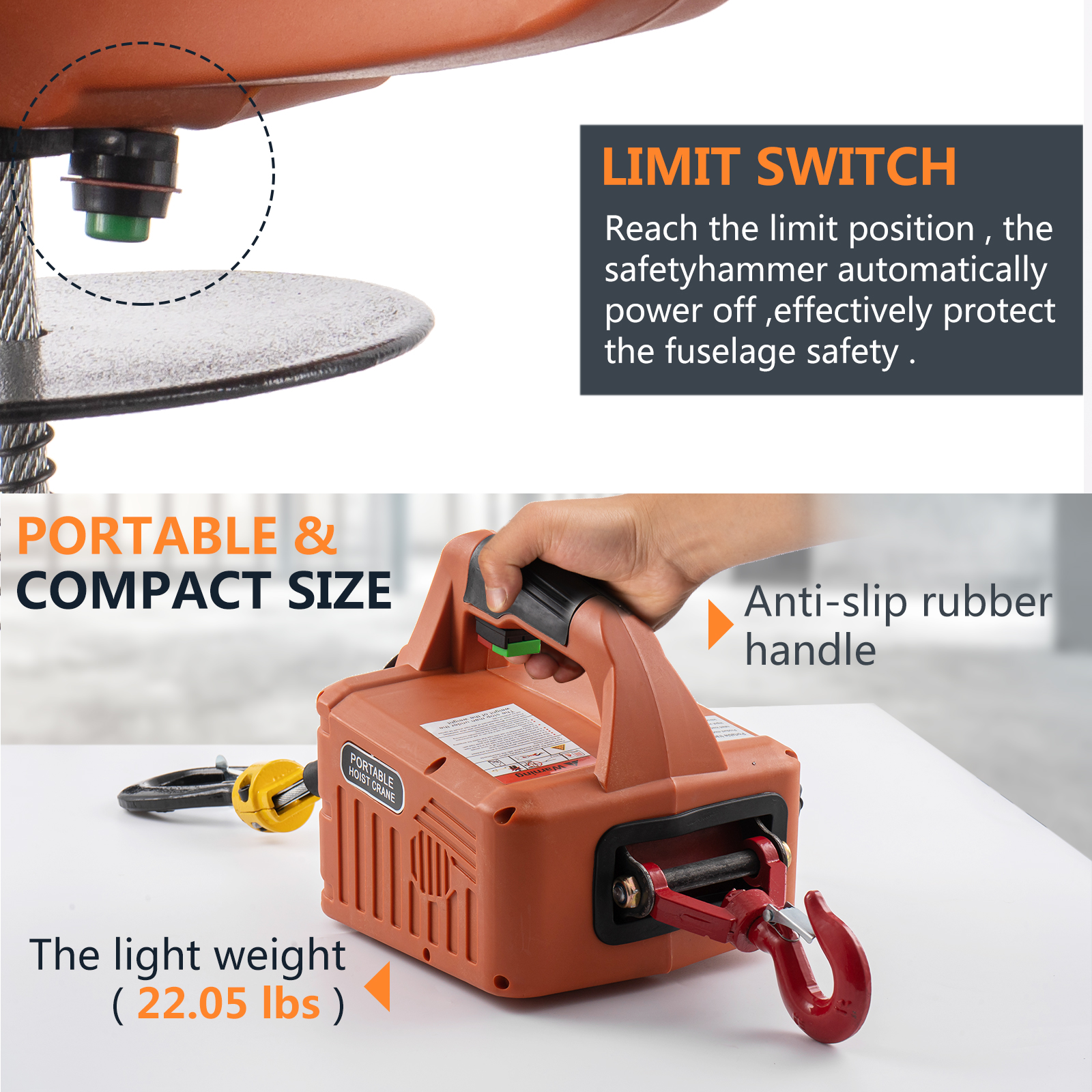 3-in-1 Electric Hoist Winch Portable Crane 1100lbs Wired/Wireless Remote Control 3-in-1 Electric Hoist Winch Portable Crane 1100lbs Wired/Wireless Remote Control