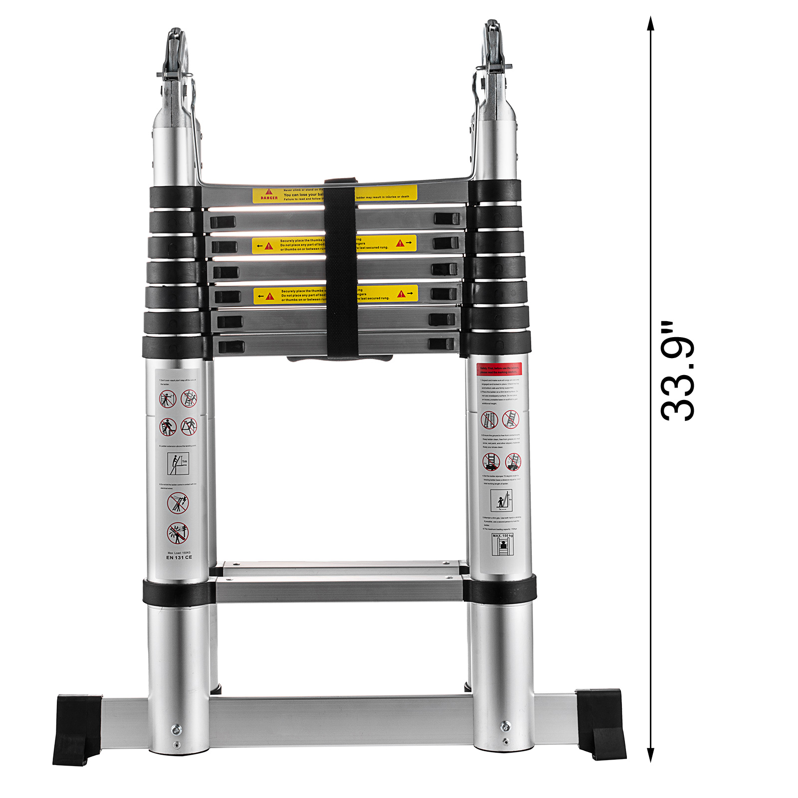 5M Heavy Duty Multi-Purpose Aluminum Telescopic Ladder Extendable Steps EN131 AA