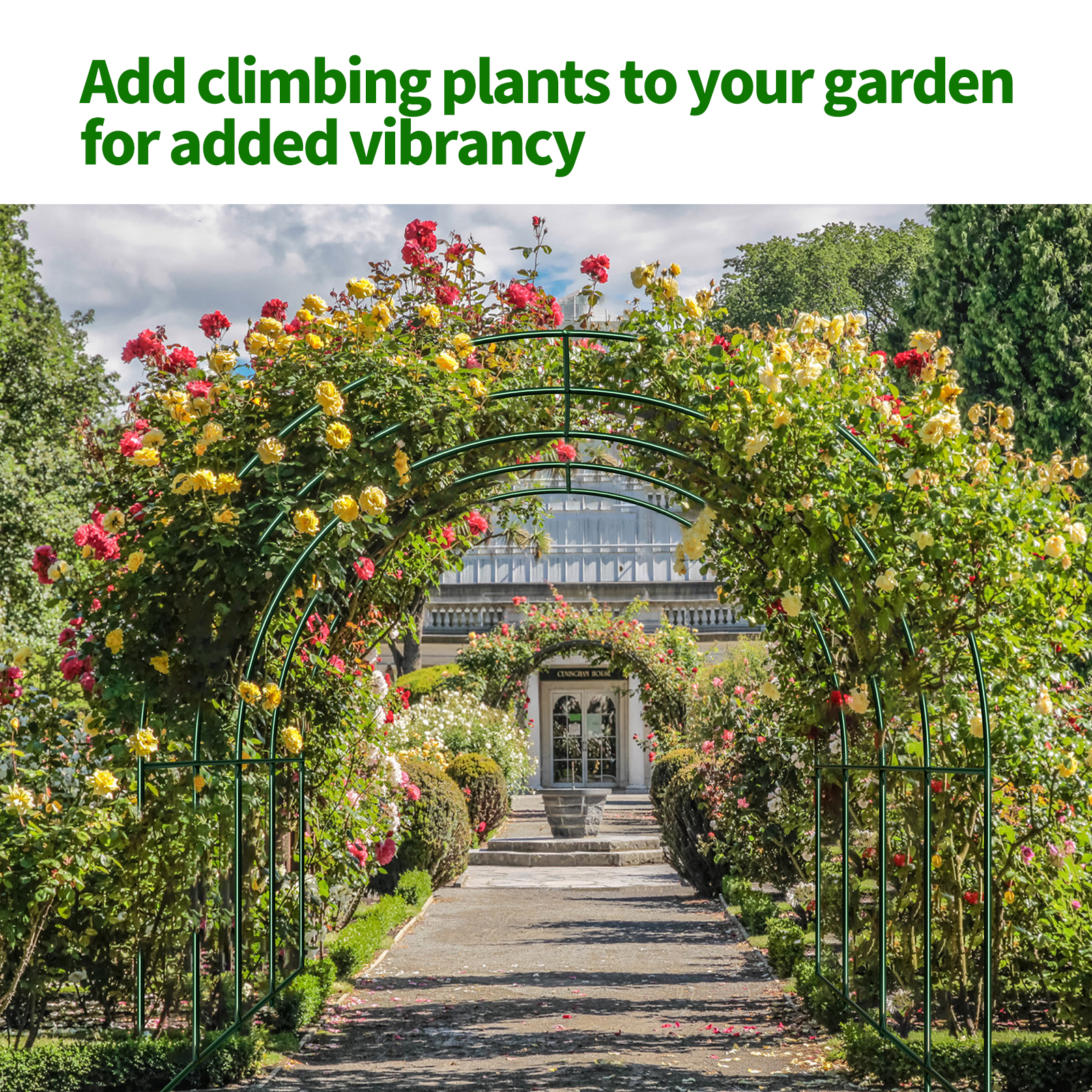 13' L x 7' W x 7.2' H Large Garden Support Arch Frame Climbing