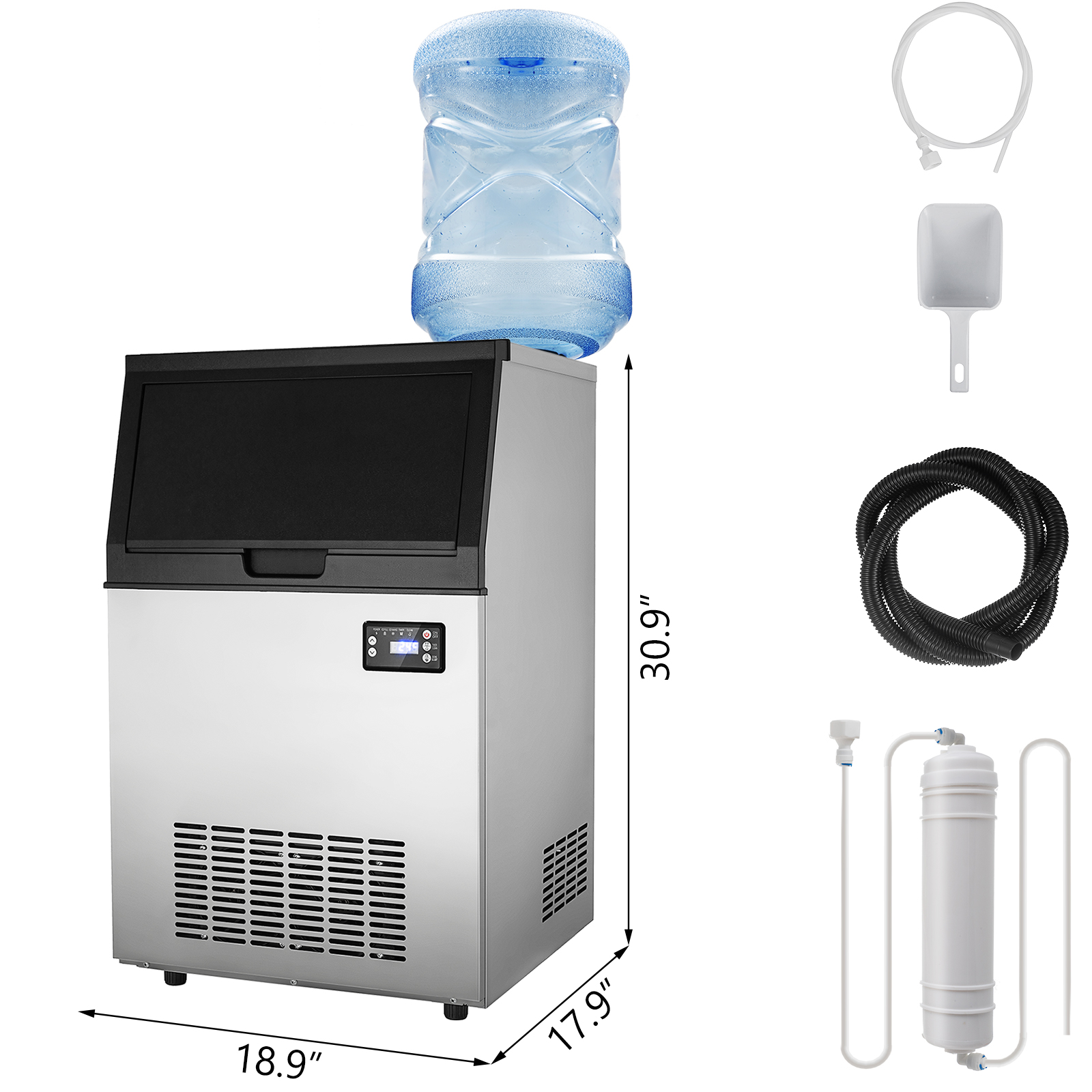 110V 132LBS/24H Commercial Ice Maker Built-in Ice Cube Machine 33Lb Bin Storage 110V 132LBS/24H Commercial Ice Maker Built-in Ice Cube Machine 33Lb Bin Storage