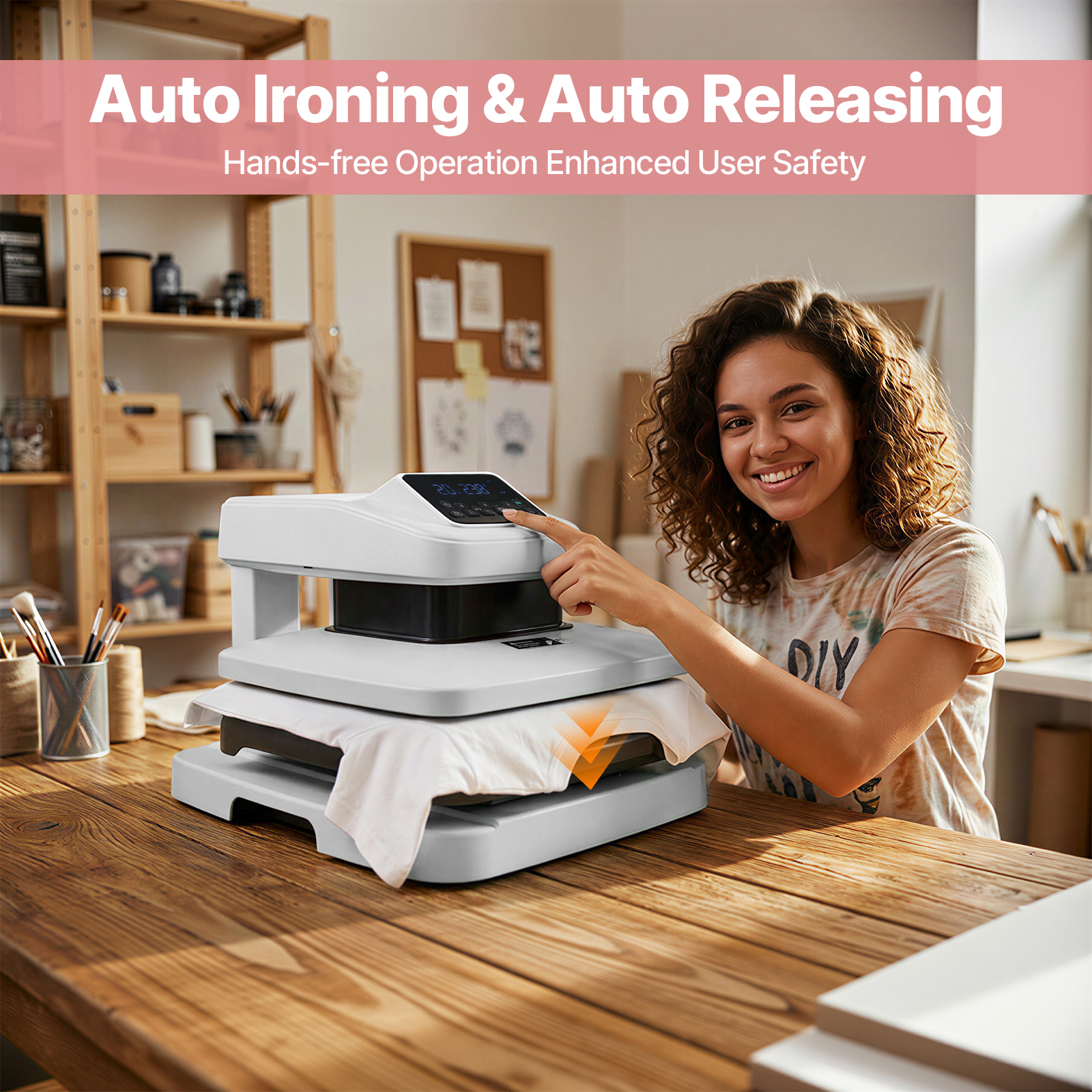 15"x15" Automatic Heat Press Machine for T Shirts with Auto Release