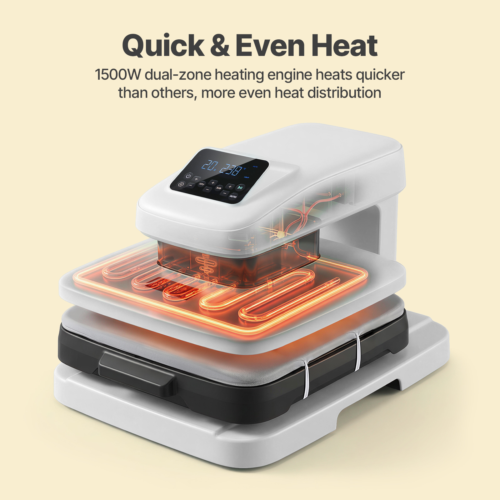 15"x15" Automatic Heat Press Machine for T Shirts with Auto Release