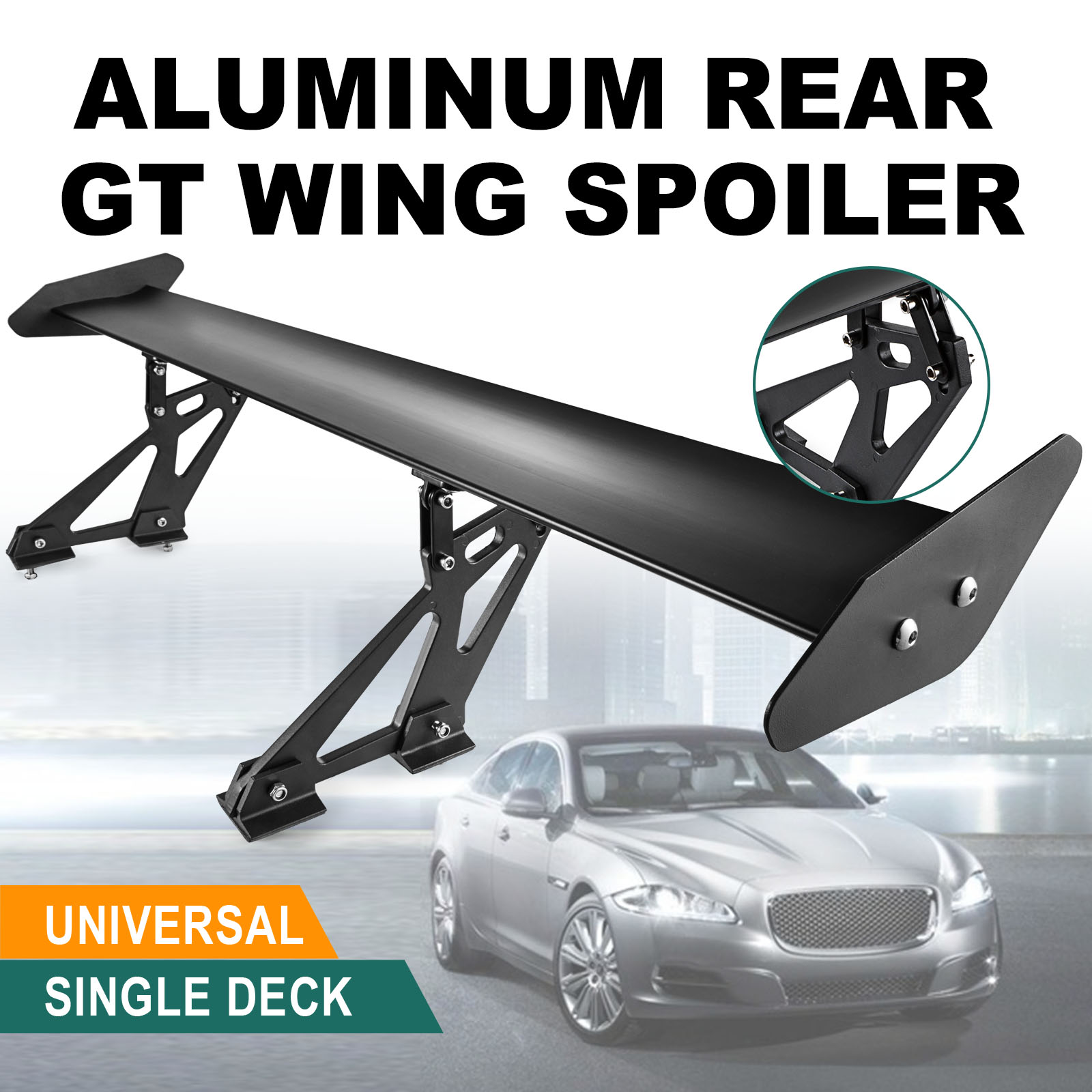 single spoiler in a grade card 54''PRO Style Rear Trunk Spoiler Wing Lip Carbon For Jaguar F-TYPE COUPE 2014-23