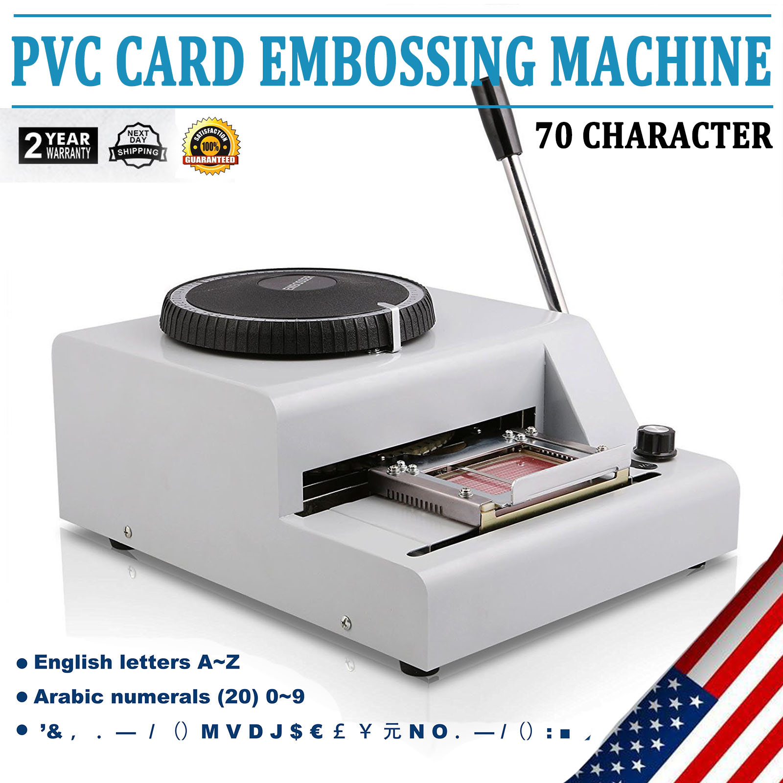 72Character PVC Card Embosser Stamping Machine Credit ID VIP