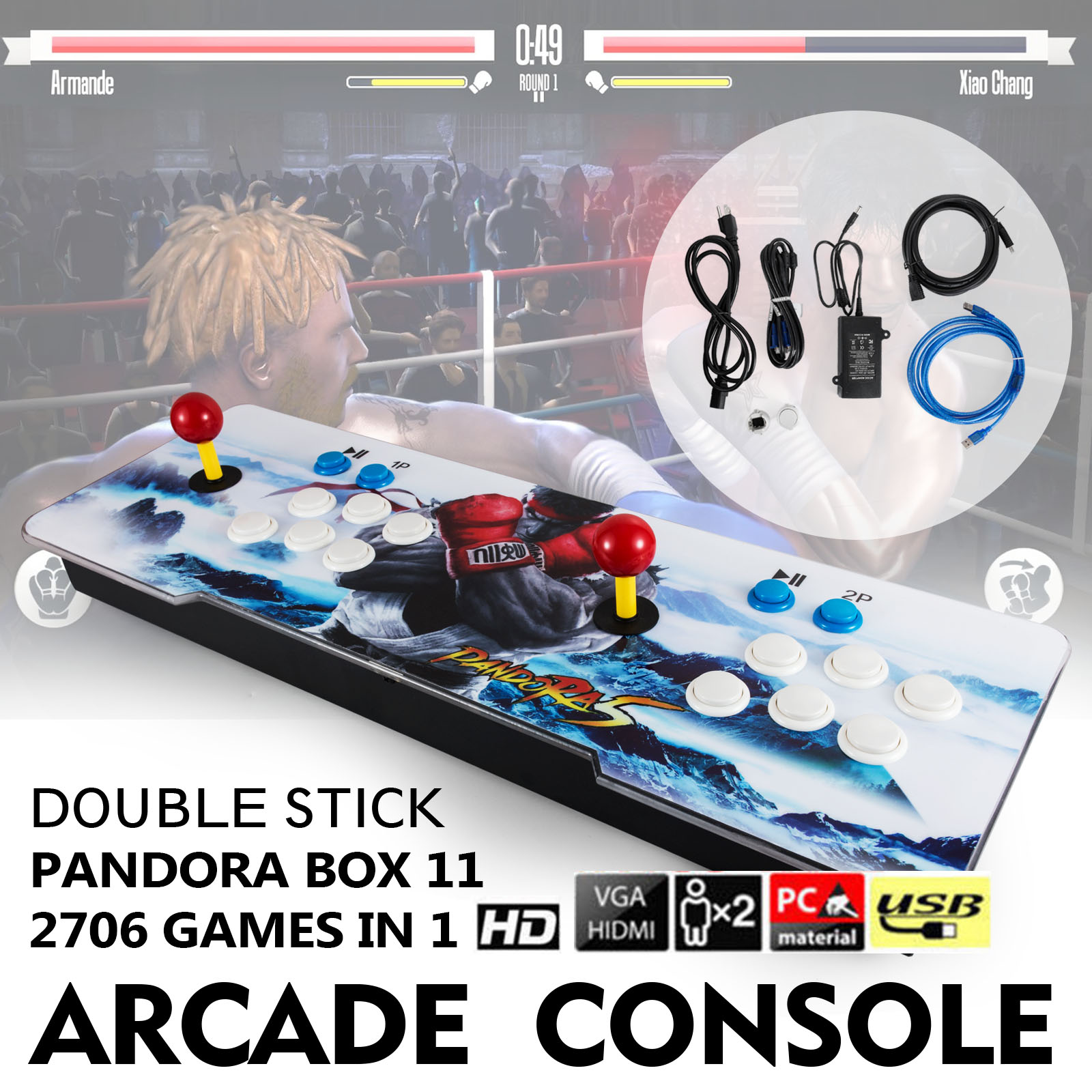 US Pandora Box 11s 2706 in 1 Retro Video Games Double Stick Arcade