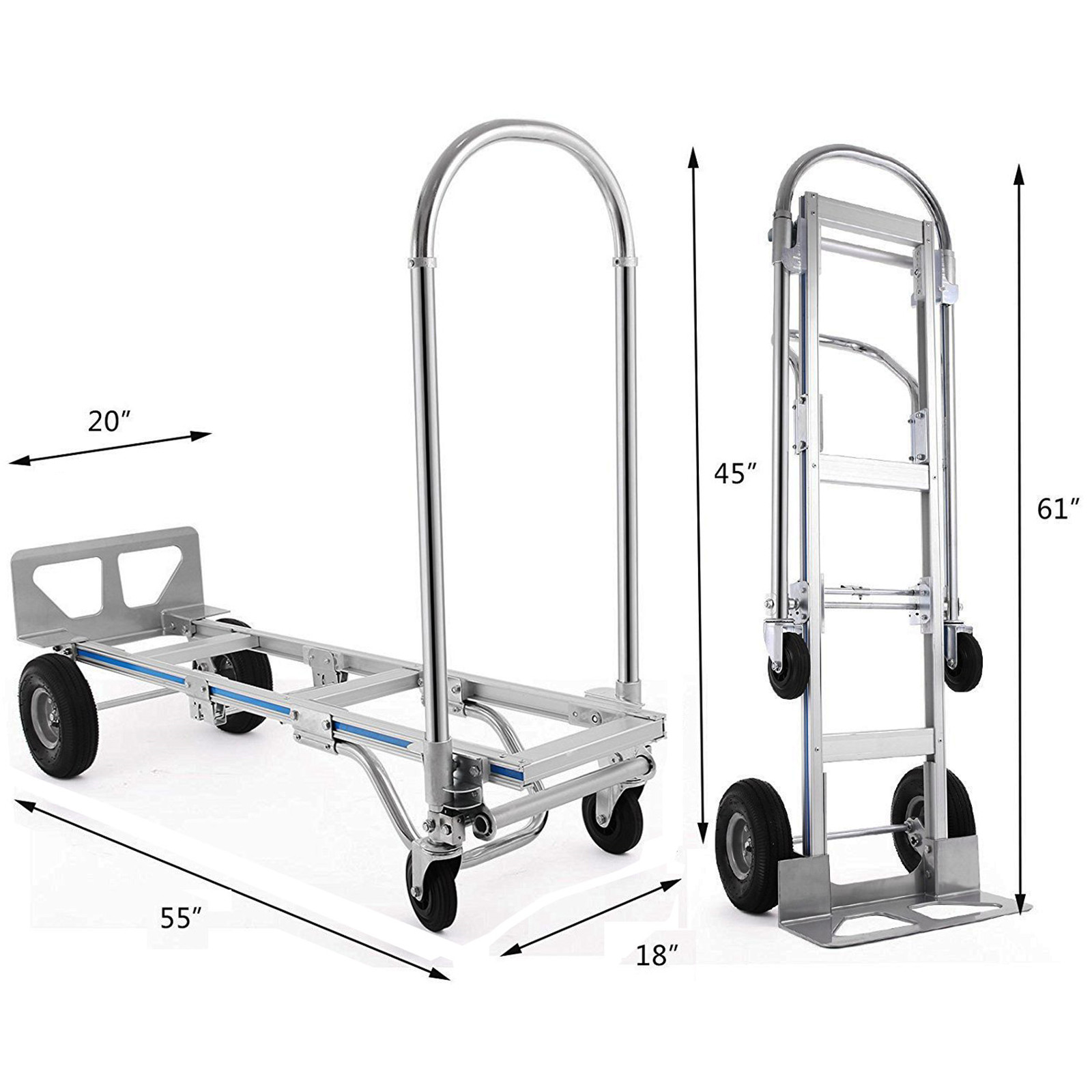 400kg Folding Aluminium Heavy Duty Platform Trolley Hand Truck Foldable Cart New