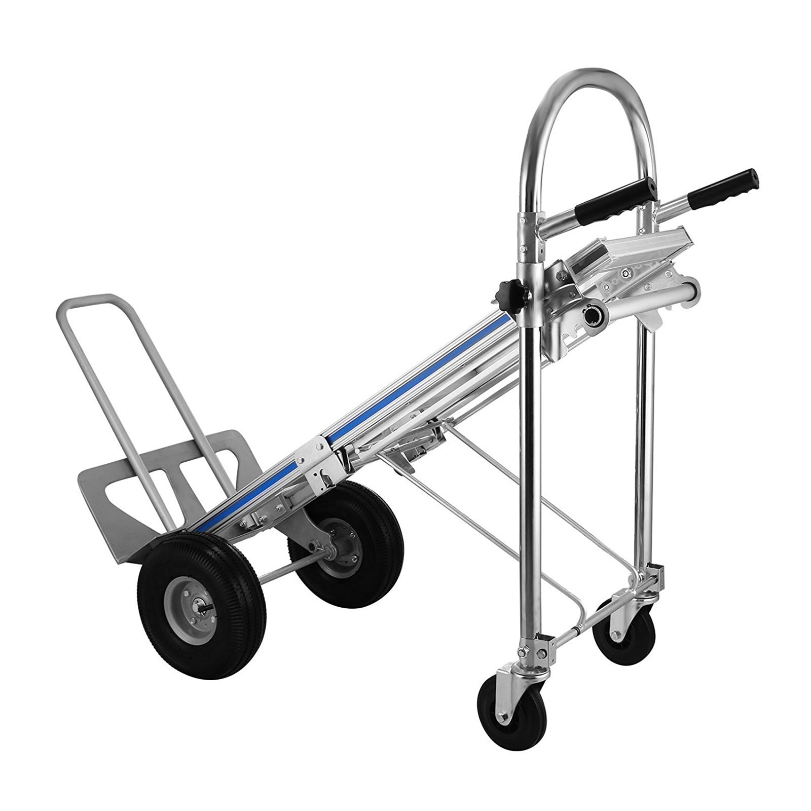 3 In 1 All Aluminum Hand Truck Dolly 1000 LB Utility Cart Folding Multifunction