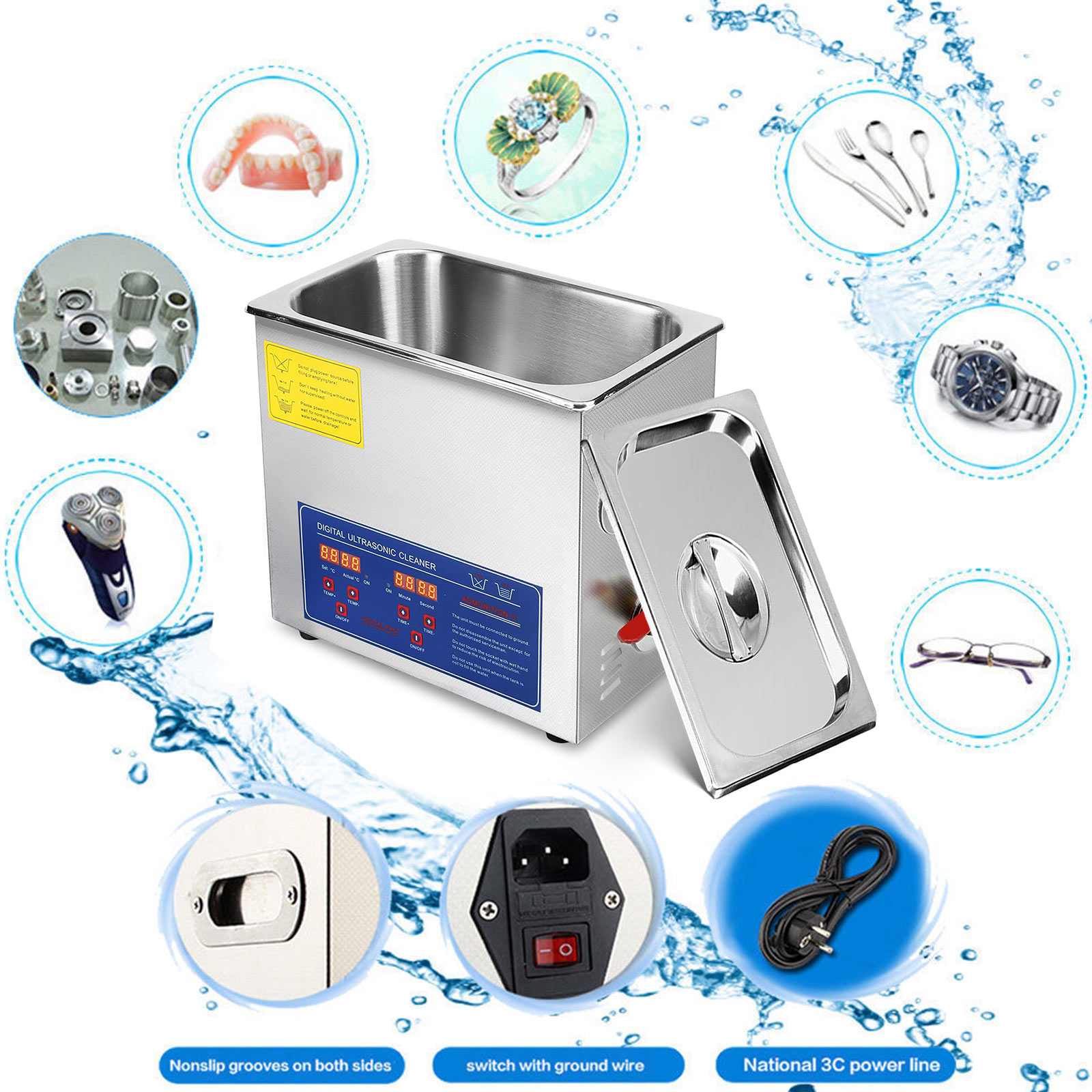 30L Ultrasonic Cleaner Cleaning Equipment Liter Industry Heated W/ Timer Heater