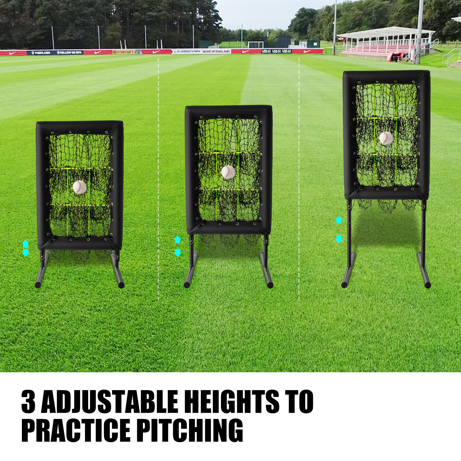 Baseball Pitching Net Target Net - 9 Pocket Strike Zone Pitcher Training Aid, Softball Self-Train Practice Net
