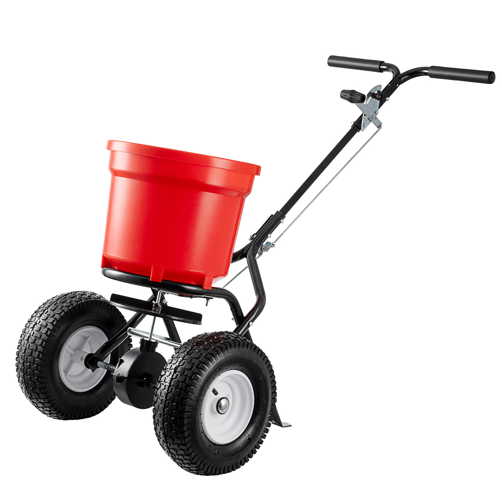 90LBS Walk Behind Push Spreader, Fertilizer Spreader for Seed,Fertilizer,Salt with 12.5-Inch Pneumatic Wheels 