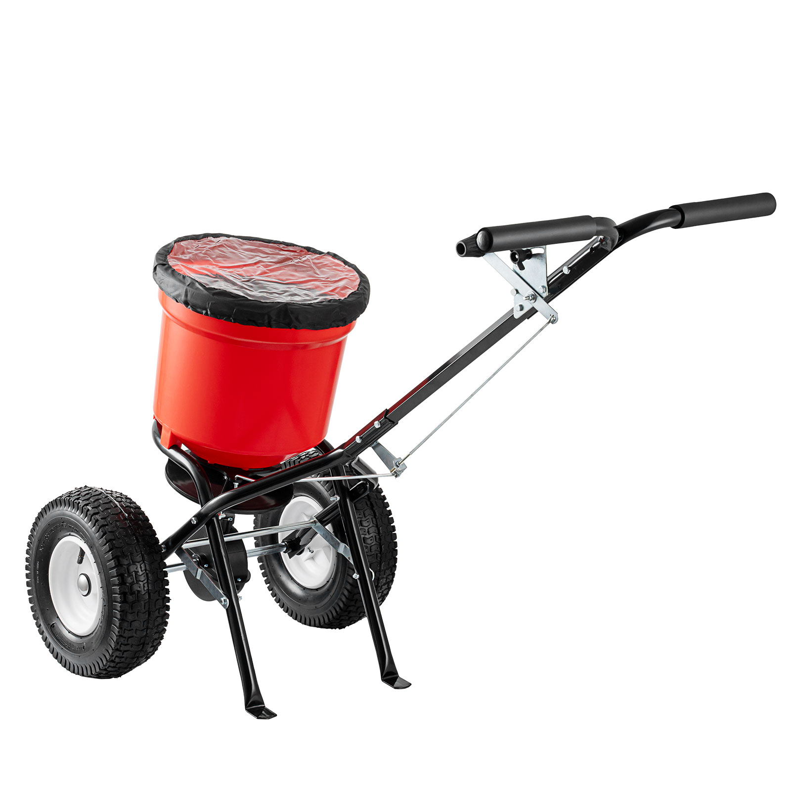 90LBS Walk Behind Push Spreader, Fertilizer Spreader for Seed,Fertilizer,Salt with 12.5-Inch Pneumatic Wheels 