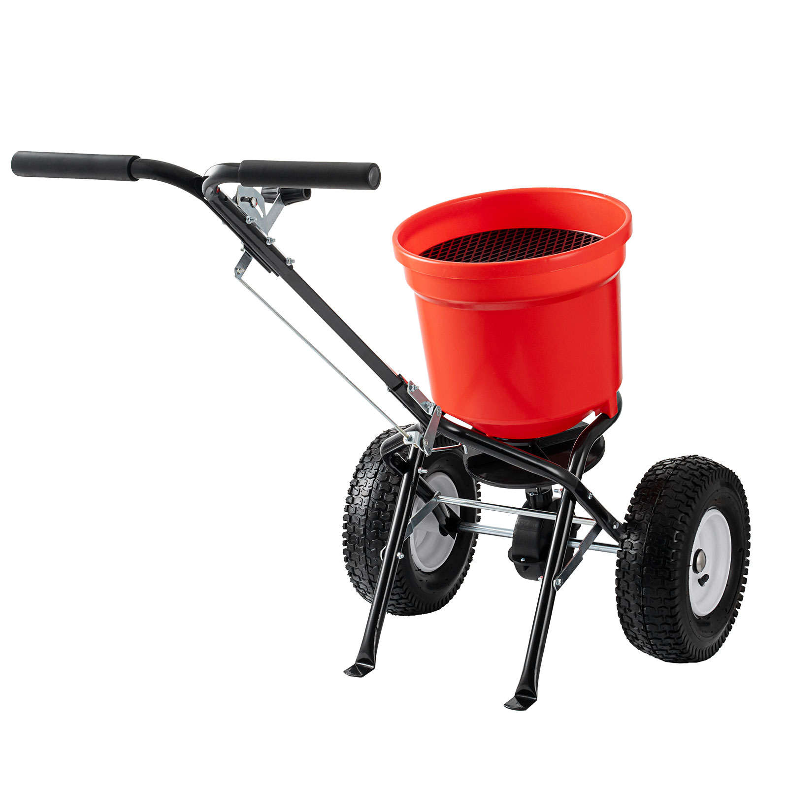 90LBS Walk Behind Push Spreader, Fertilizer Spreader for Seed,Fertilizer,Salt with 12.5-Inch Pneumatic Wheels 