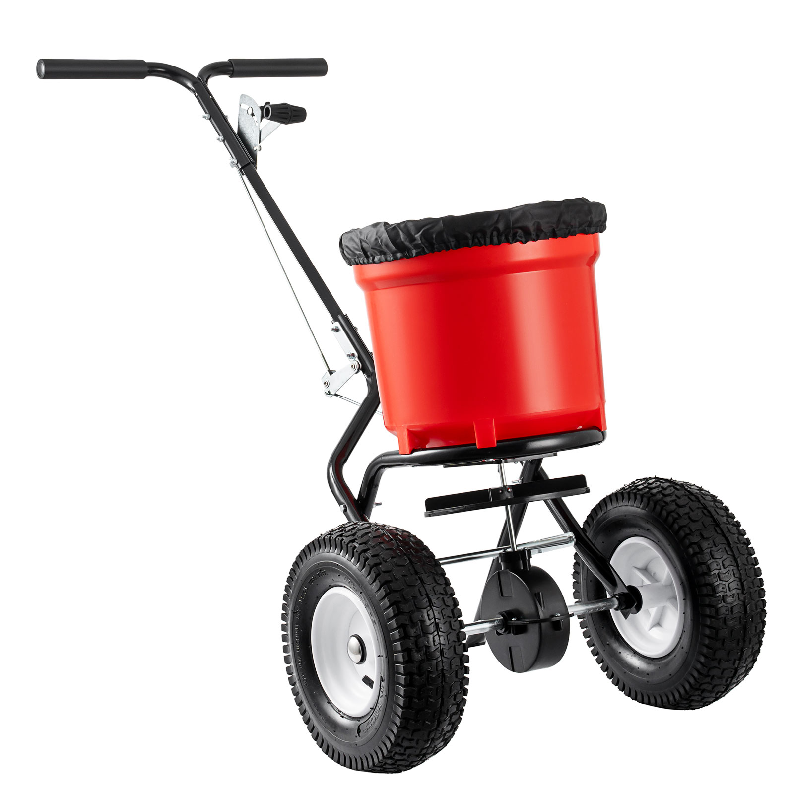 90LBS Walk Behind Push Spreader, Fertilizer Spreader for Seed,Fertilizer,Salt with 12.5-Inch Pneumatic Wheels 