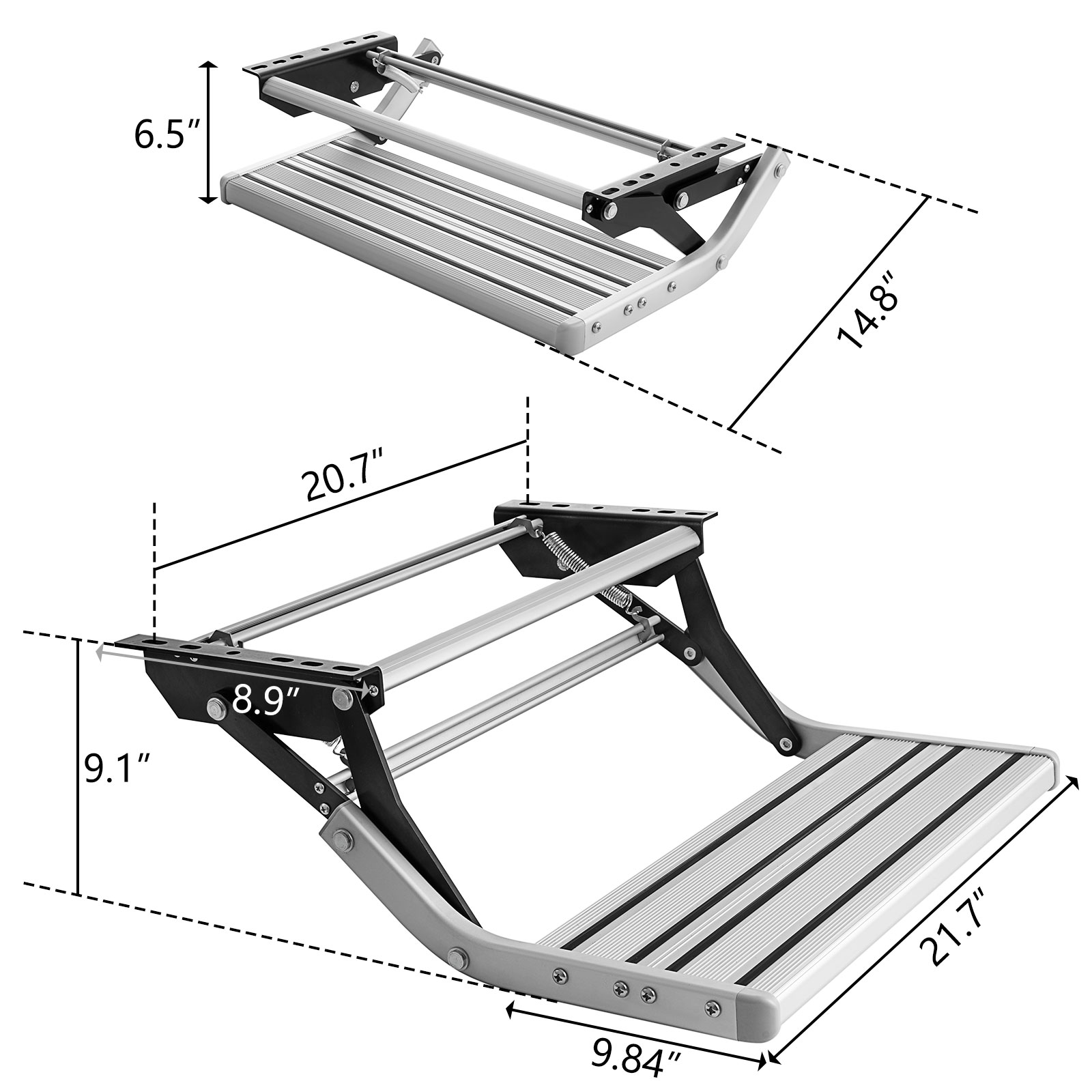 Wheels RV Camper Steps Compact One-Hand Expand or Collapse Manual Single Drop Down Steps Metal Solid RV Stairs Folding Stable Ladders Outdoor Mobile Home Step Stool for Travel Camping Trailers Wheels RV Camper Steps Compact One-Hand Expand or Collapse Manual Single Drop Down Steps Metal Solid RV Stairs Folding Stable Ladders Outdoor Mobile Home Step Stool for Travel Camping Trailers