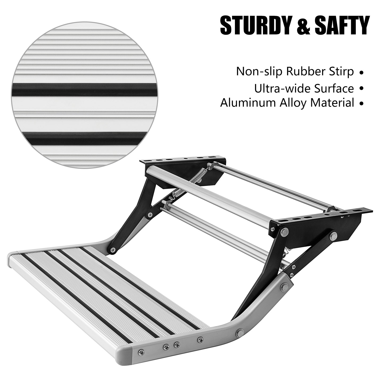 Wheels RV Camper Steps Compact One-Hand Expand or Collapse Manual Single Drop Down Steps Metal Solid RV Stairs Folding Stable Ladders Outdoor Mobile Home Step Stool for Travel Camping Trailers Wheels RV Camper Steps Compact One-Hand Expand or Collapse Manual Single Drop Down Steps Metal Solid RV Stairs Folding Stable Ladders Outdoor Mobile Home Step Stool for Travel Camping Trailers