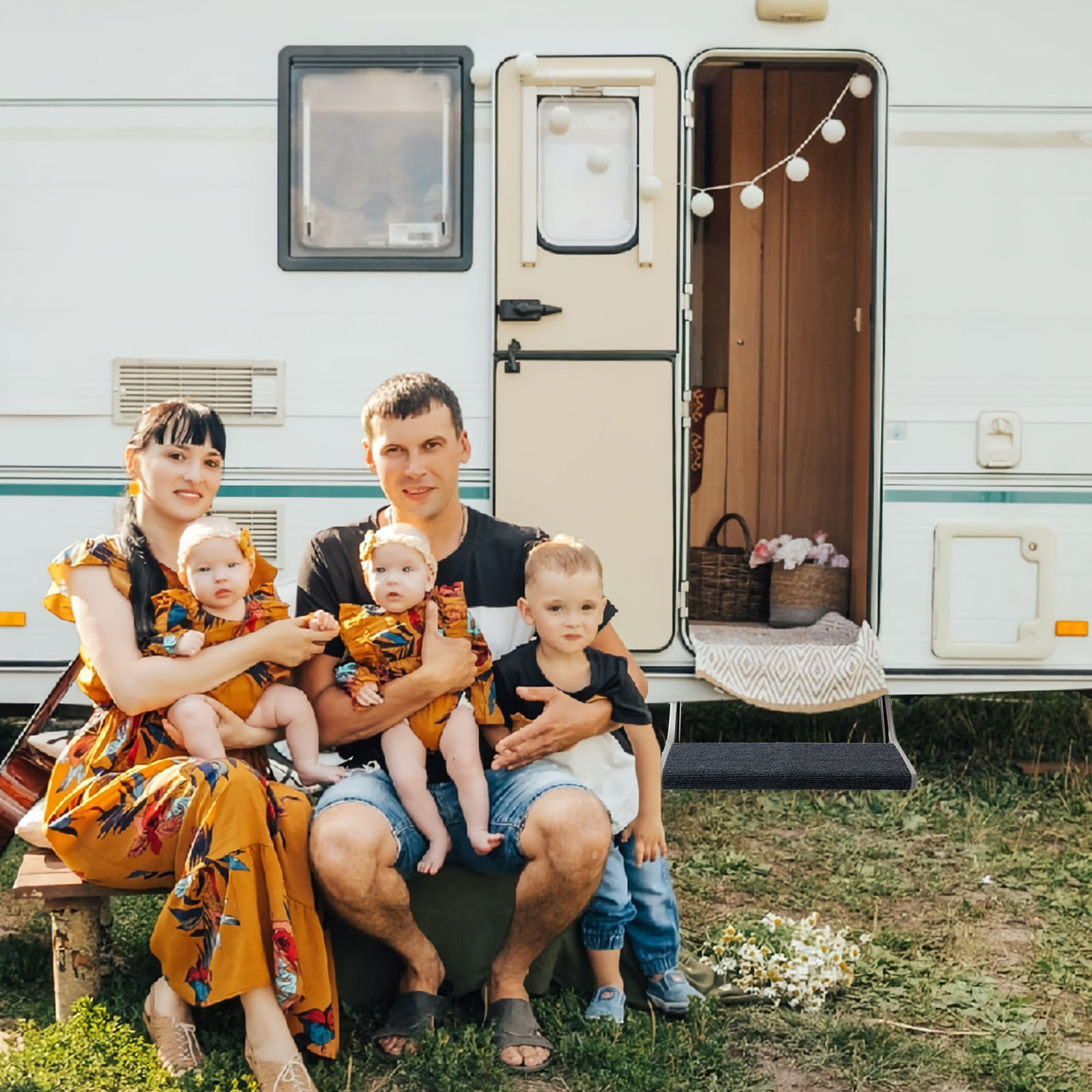 Wheels RV Camper Steps Compact One-Hand Expand or Collapse Manual Single Drop Down Steps Metal Solid RV Stairs Folding Stable Ladders Outdoor Mobile Home Step Stool for Travel Camping Trailers Wheels RV Camper Steps Compact One-Hand Expand or Collapse Manual Single Drop Down Steps Metal Solid RV Stairs Folding Stable Ladders Outdoor Mobile Home Step Stool for Travel Camping Trailers