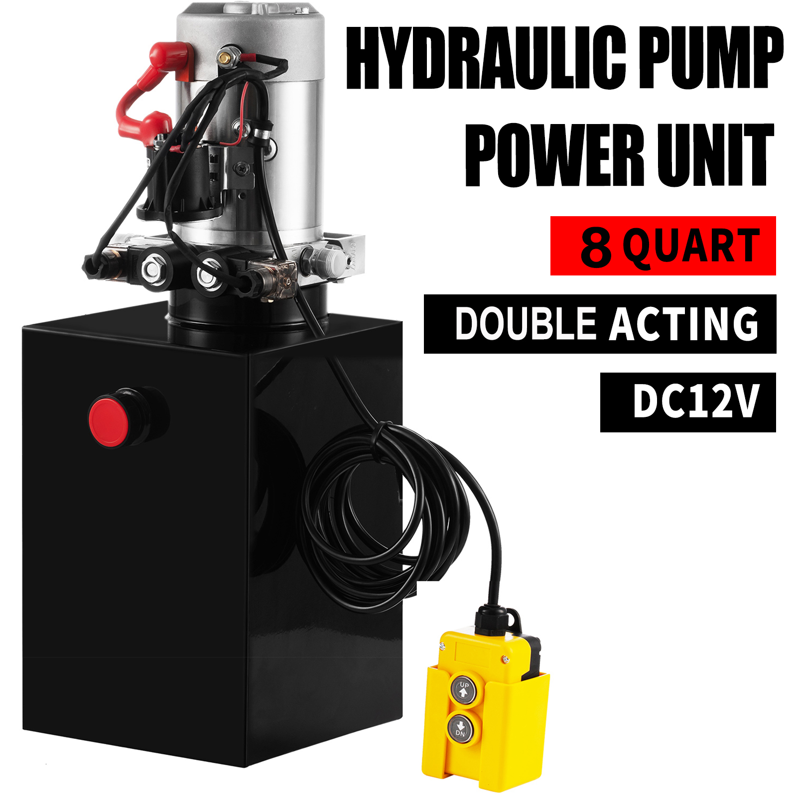 15 Quart Double Acting Hydraulic Pump Trailer 12 Volt Brand New