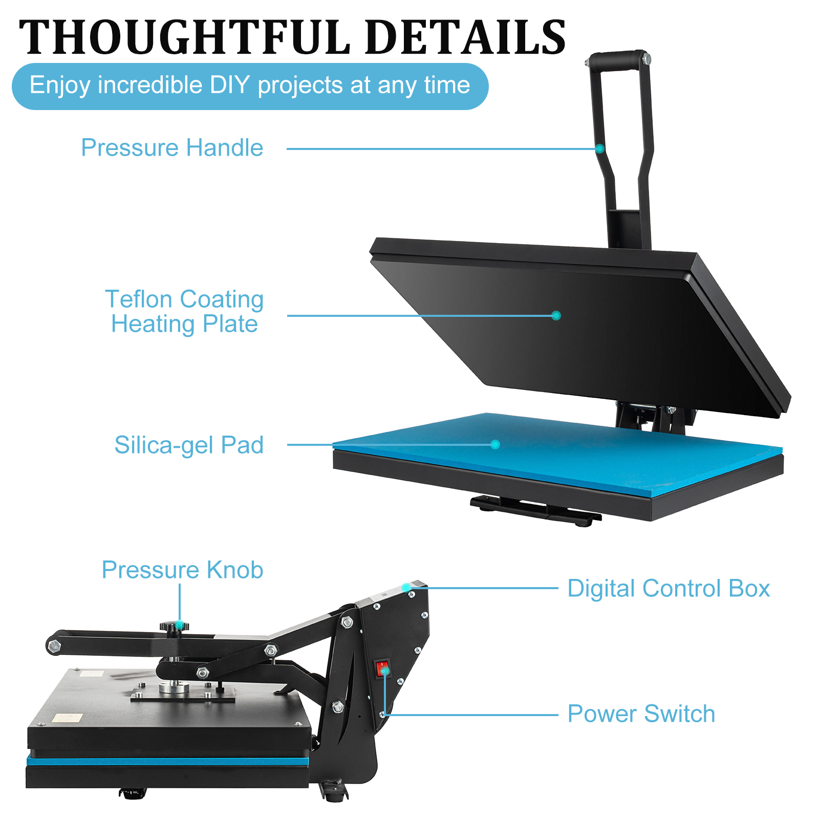 Heat Press Machine 16" x 20" Clamshell Sublimation Transfer for T-shirt
