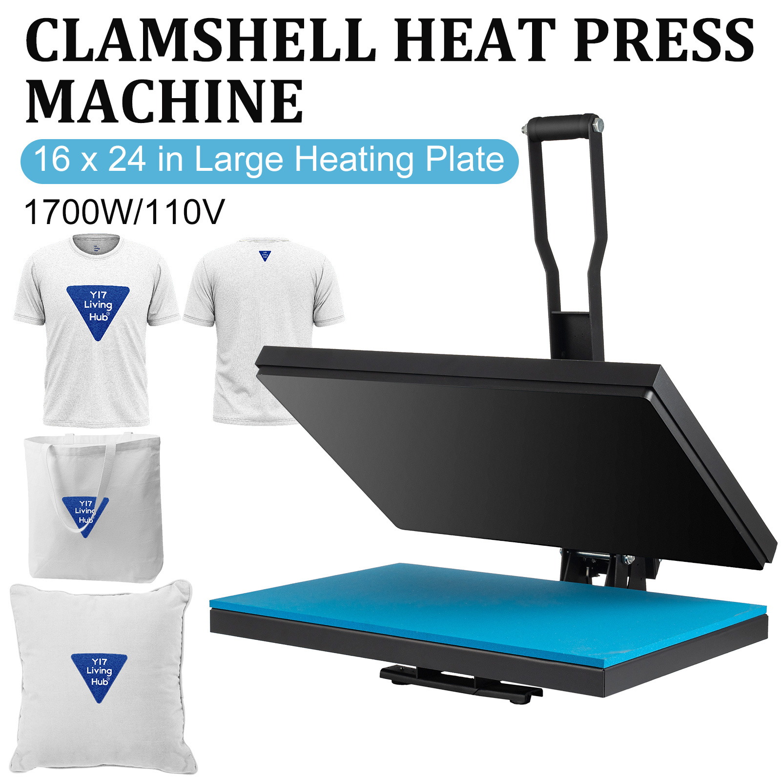 Heat Press Machine 16" x 20" Clamshell Sublimation Transfer for T-shirt