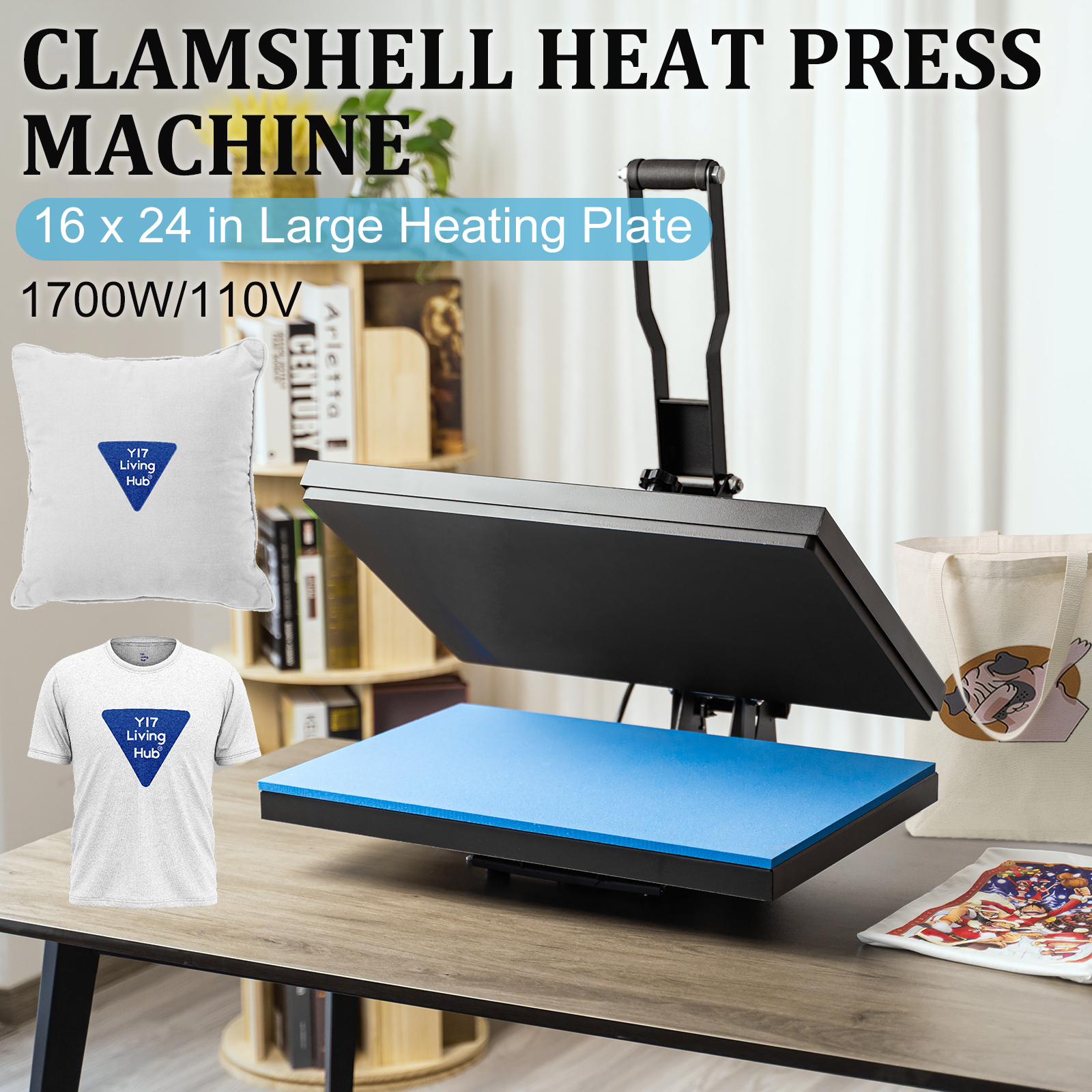 Heat Press Machine 16" x 24" Clamshell Sublimation Printer for T-shirt Heat Press Machine 16" x 24" Clamshell Sublimation Printer for T-shirt