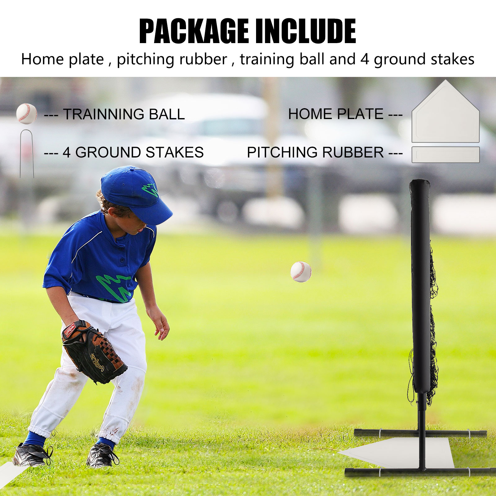 9 Hole Baseball Pitching Net with Strike Zone, 9 Pockets Pitchers Throw Training
