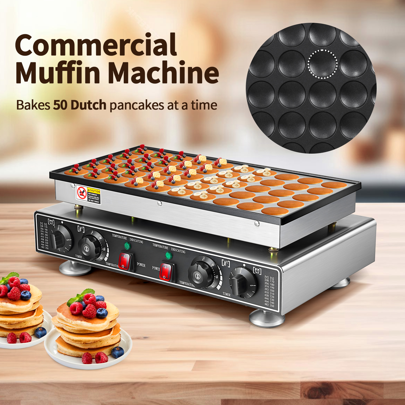 Babevy 50PCS Mini Pancakes Maker Machine, Mini Dutch Pancake Maker