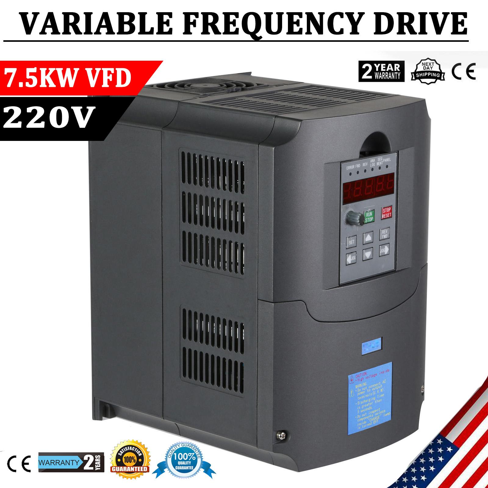 NEWEST 7.5KW 220V 10HP 34A VFD VARIABLE FREQUENCY DRIVE INVERTER CE QUALITY