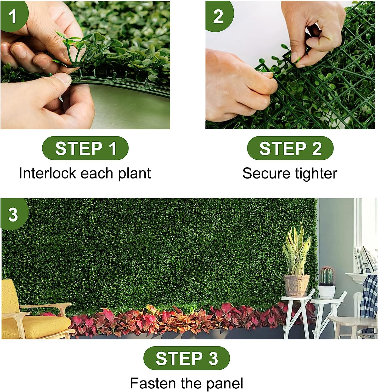 12pcs 24x16" Artificial Boxwood Wall Hedge Mat Plant Panels Outdoor Grass Fence 12pcs 24x16" Artificial Boxwood Wall Hedge Mat Plant Panels Outdoor Grass Fence