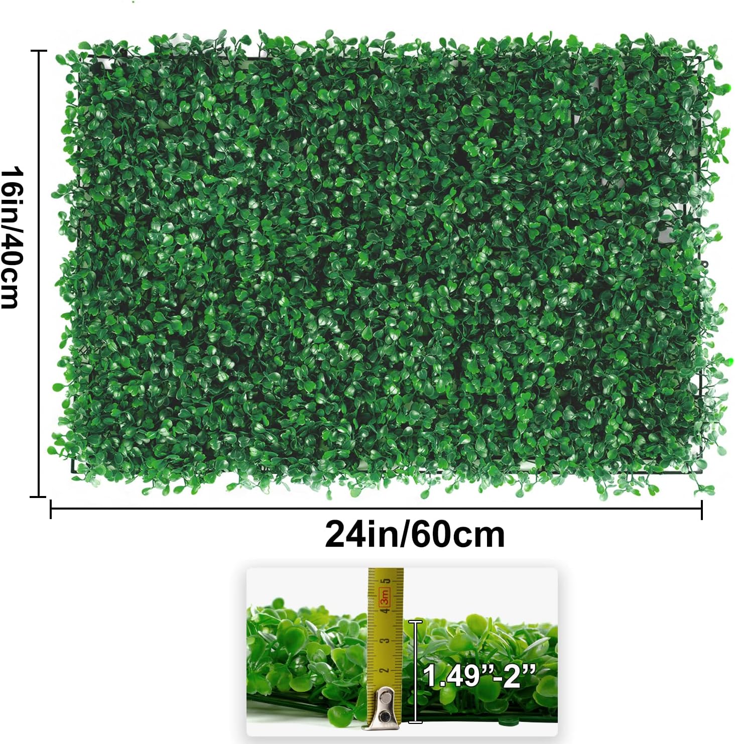 12pcs 24x16" Artificial Boxwood Wall Hedge Mat Plant Panels Outdoor Grass Fence 12pcs 24x16" Artificial Boxwood Wall Hedge Mat Plant Panels Outdoor Grass Fence
