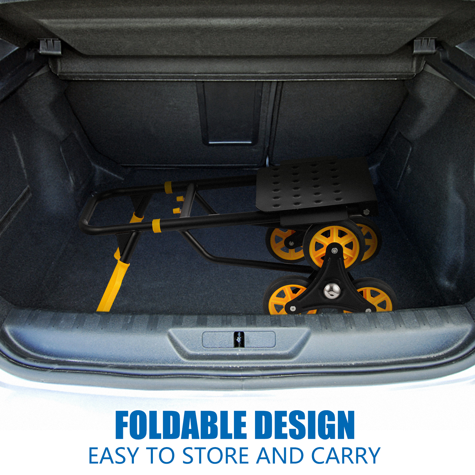 Stair Climber Hand Truck and Dolly, 330 Lb Capacity Heavy-Duty Trolley Cart with Telescoping Handle and Rubber Wheels 