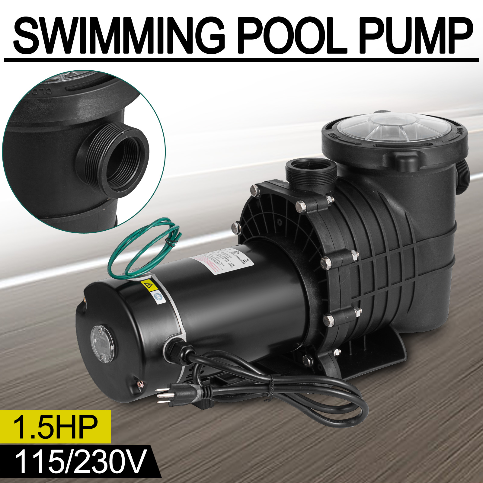 115230v 1.5HP Inground Swimming Pool pump motor Strainer Hayward