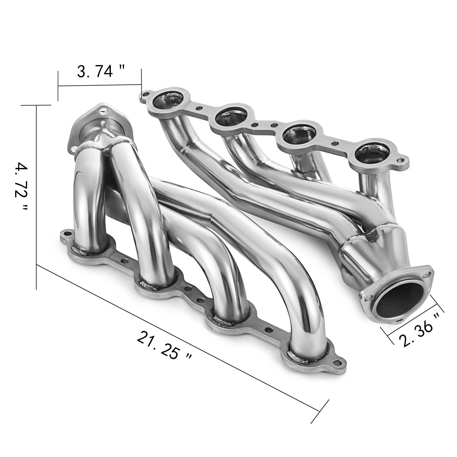 Set LS Swap Exhaust Headers For Chevy LS1 LS2 LS3 LS6 LS9 S10 SUV Truck CE