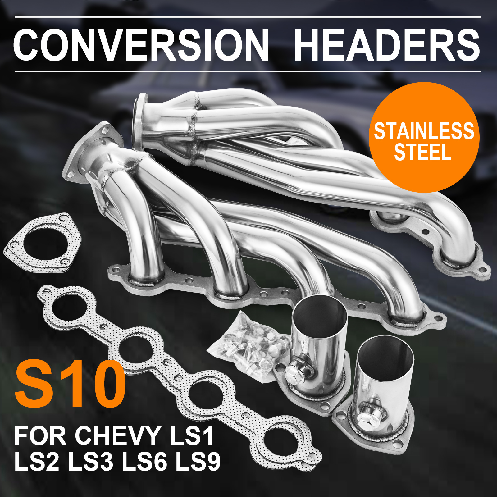 Pop LS Swap Exhaust Headers For Chevy LS1 LS2 LS3 LS6 LS9 S10 SUV Truck Car