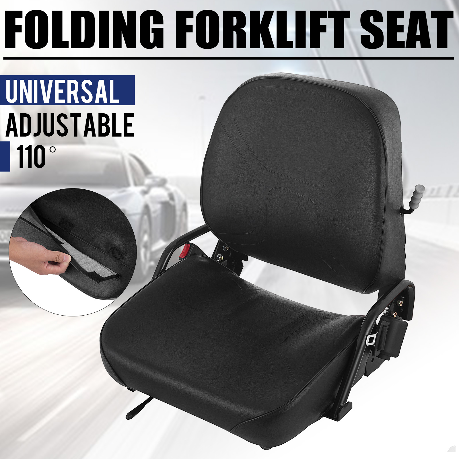 Universal Folding Forklift Seat Cat Clark Komatsu Nissan Yale Toyota Hyster New 208804433257 Ebay