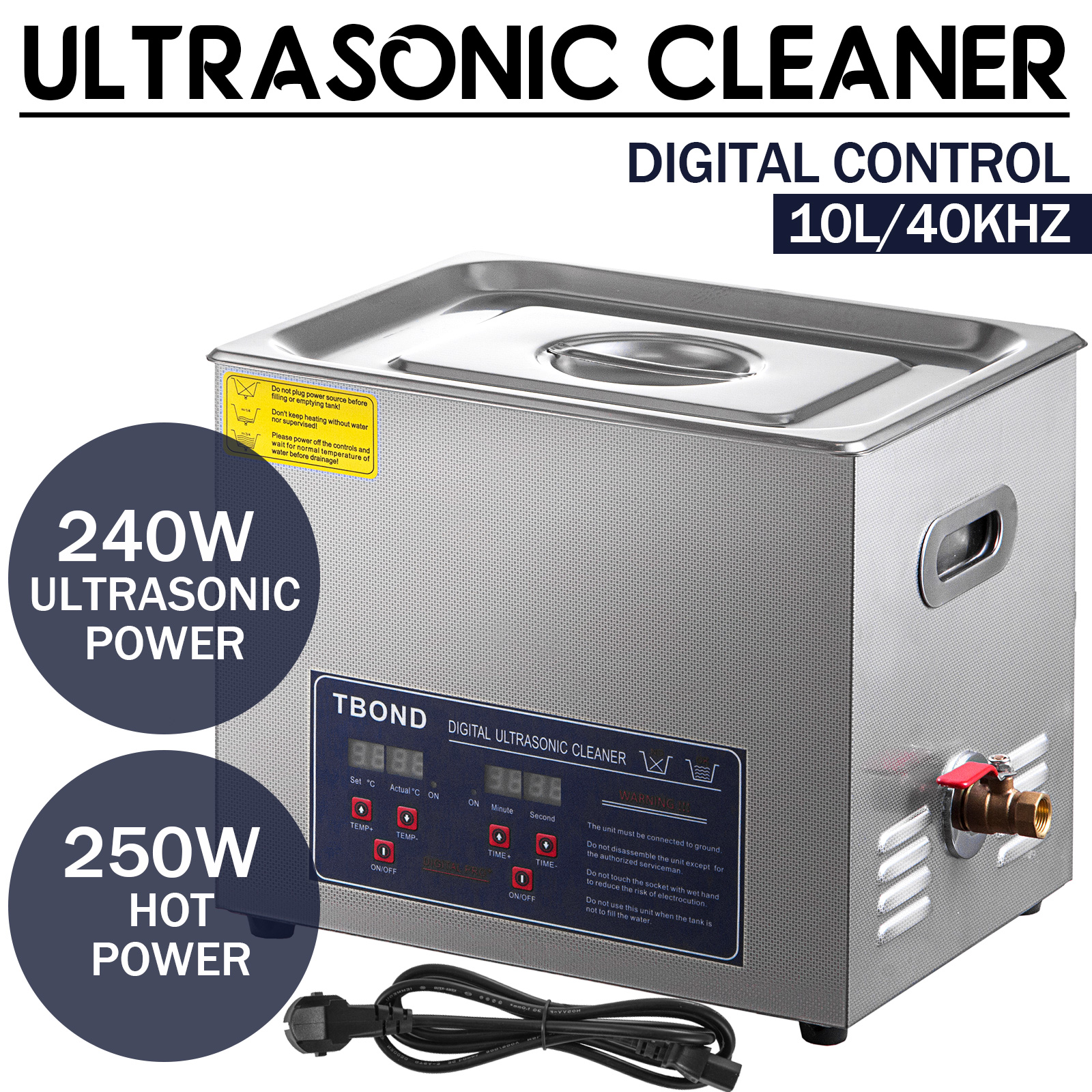 Ulsonix Ultraschallreiniger 10 Liter - 240W Mit Heizung & Timer
