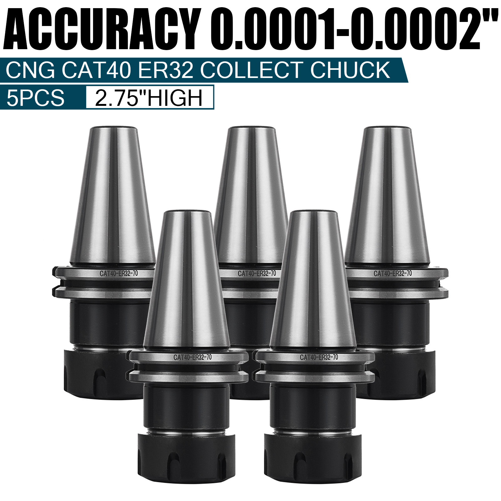 --new Tool Holder Set CAT40-ER32 COLLET CHUCK---5 CHUCKS