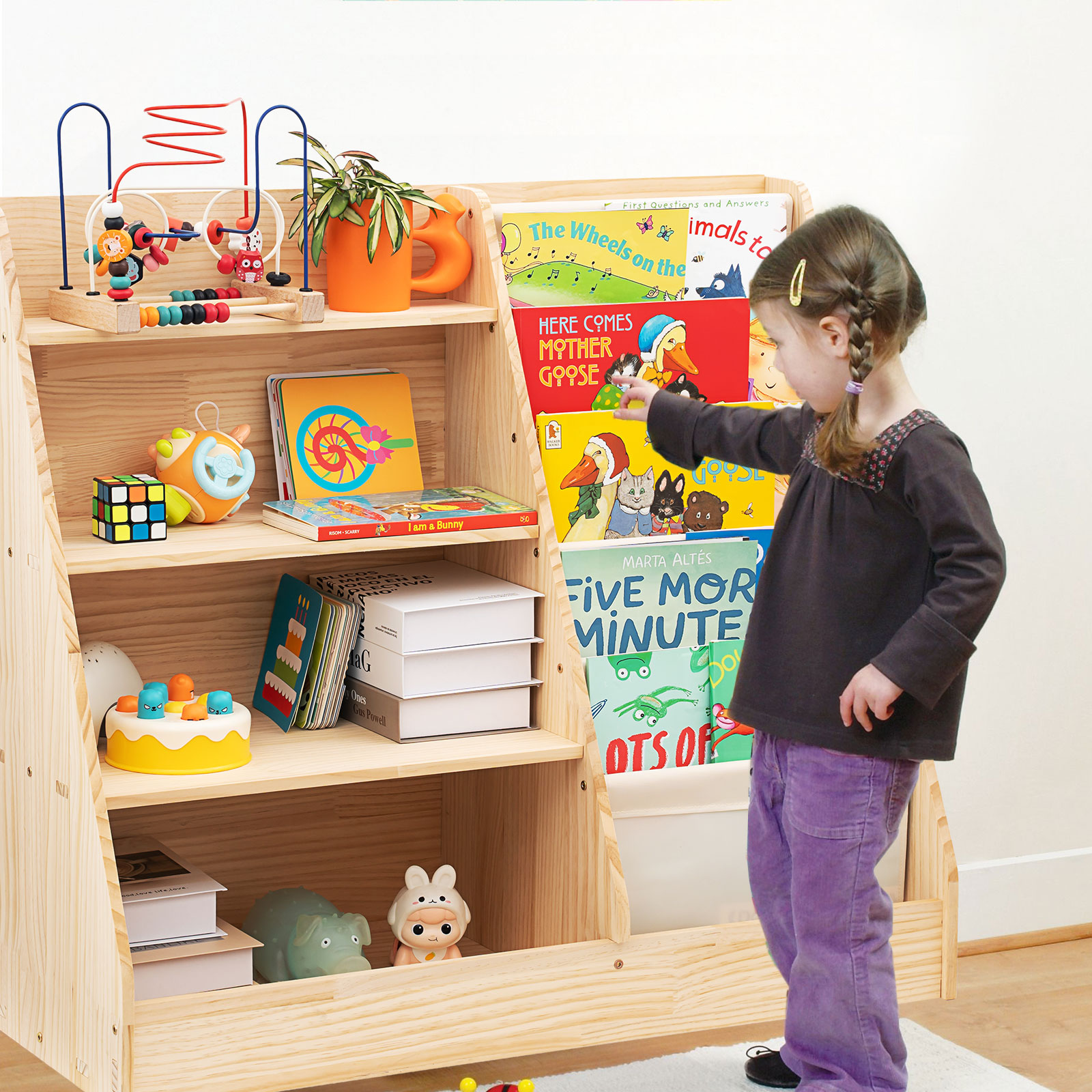 Tree Bookshelf Kids Wooden Kids Bookcase And Toy Stoage