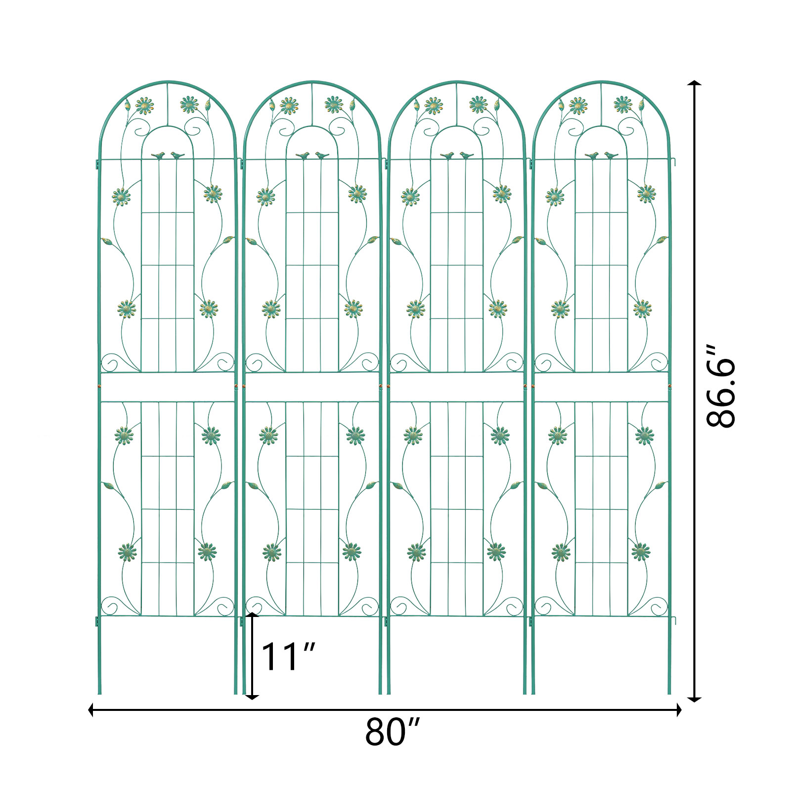 4 Pack 86.7" H x 19.7" W Garden Trellis with Coating for Climbing Plants Outdoor - Picture 74 of 84