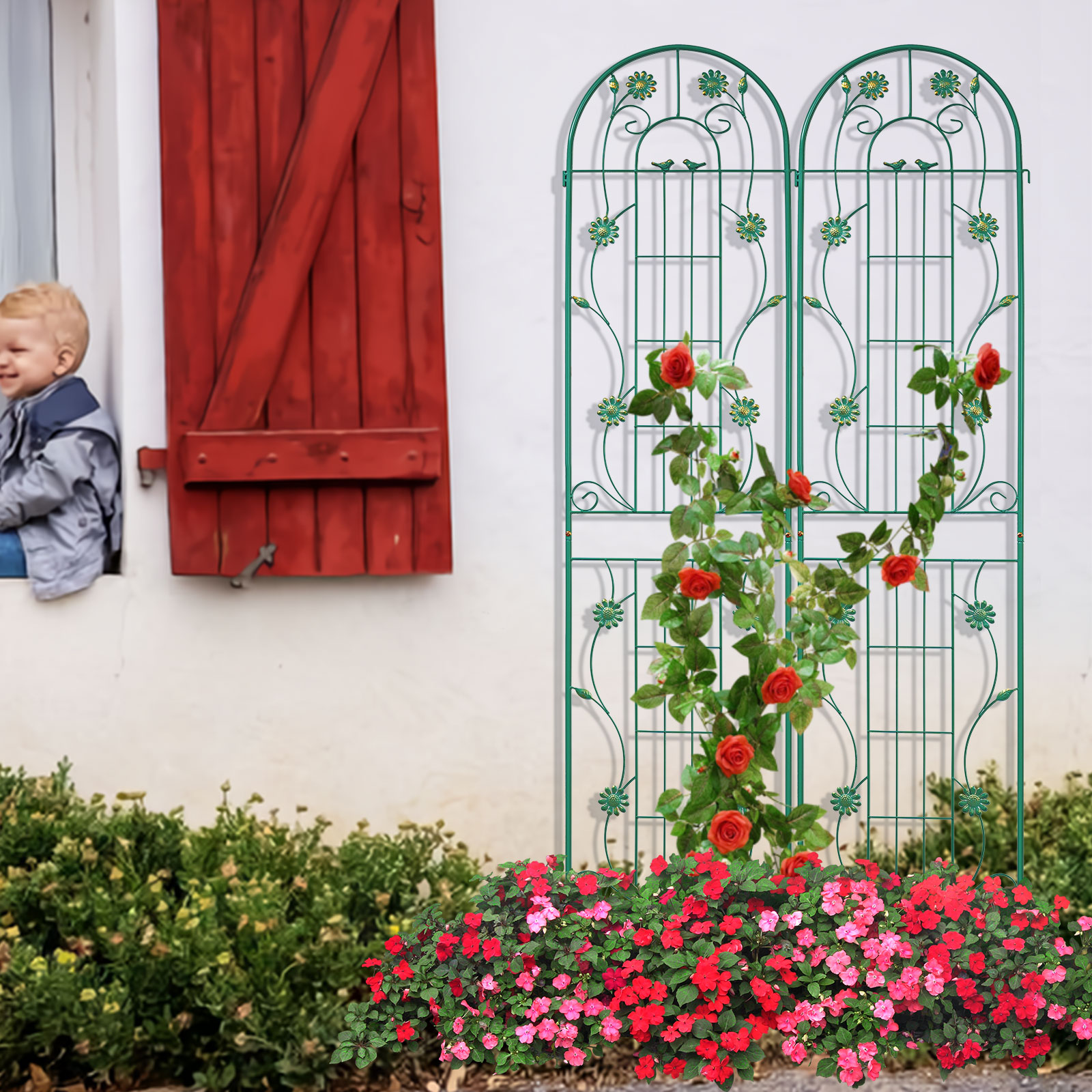 4 Pack 86.7" H x 19.7" W Garden Trellis with Coating for Climbing Plants Outdoor - Picture 78 of 84