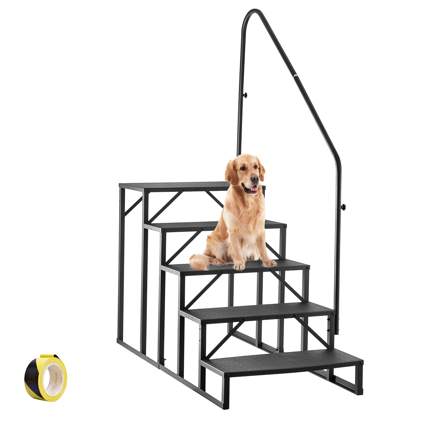 RV Steps with Handrail, 4 Step Hot Tub Stairs, Upgrade Anti-Slip RV Stairs Steps for Safety in and Out of RV, Camper, Mobile Home 