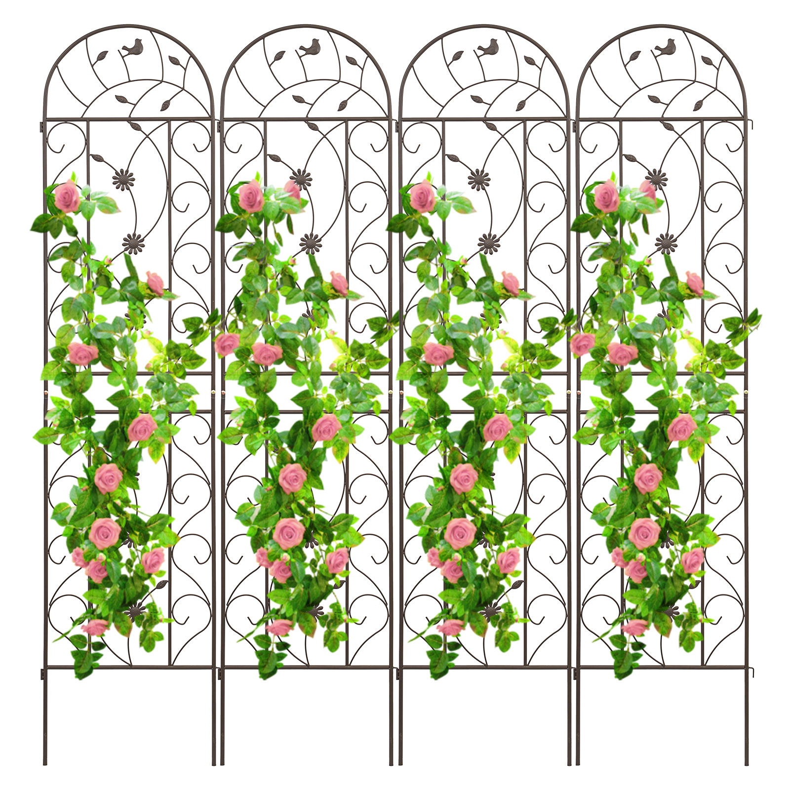 4 Pack 86.7" H x 19.7" W Garden Trellis with Coating for Climbing Plants Outdoor - Picture 20 of 84