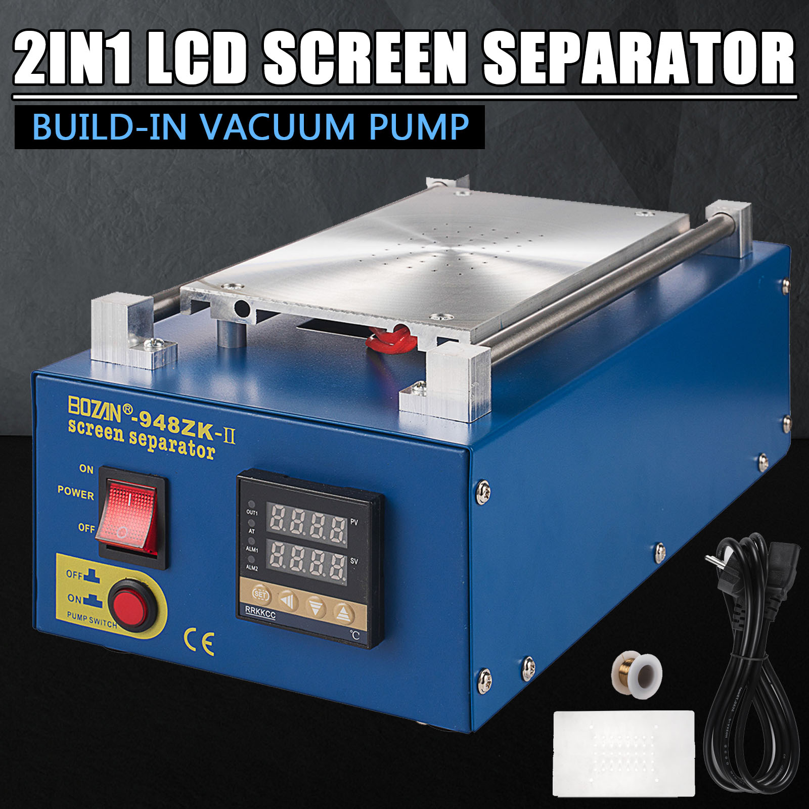 7" Dual Vacuum Pump LCD Glass Screen Heat Separator Machine